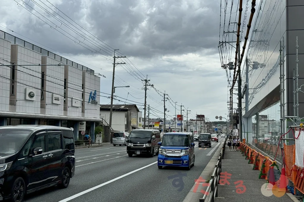 建設中のスタバ前から見た171の伊丹空港・神戸方面の写真